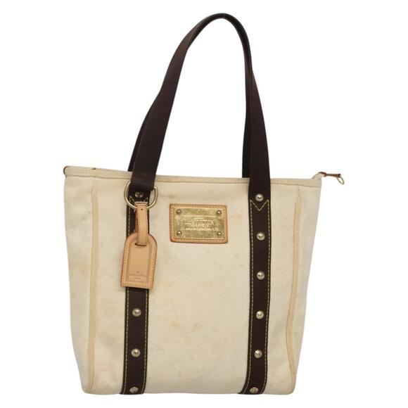 LOUIS VUITTON Cabas MM Antigua Tote Bag Brown Beige M40036 - Picture 1 of 13